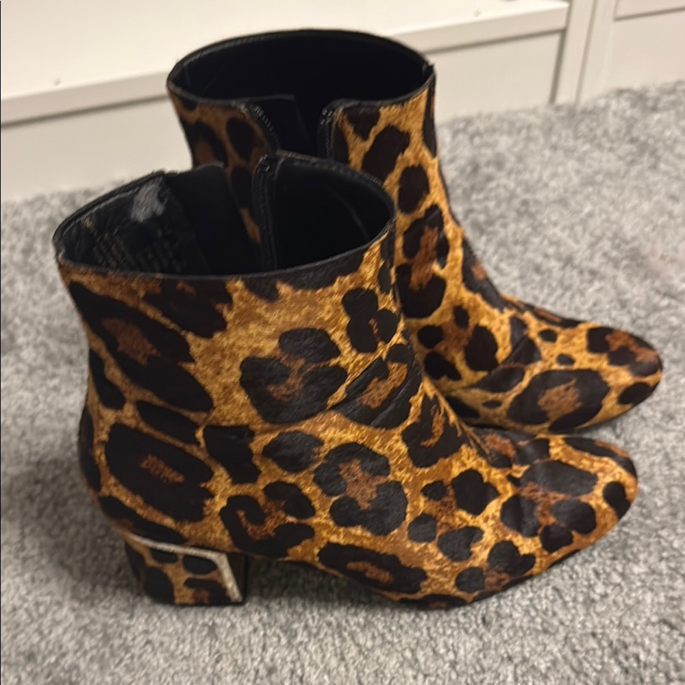 DKNY Leopard Print Ankle Boots